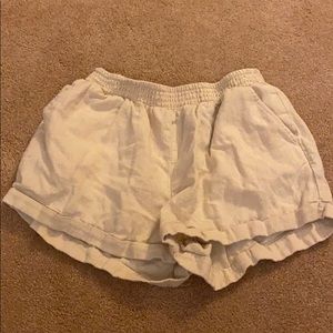 Light yellow canvas shorts
